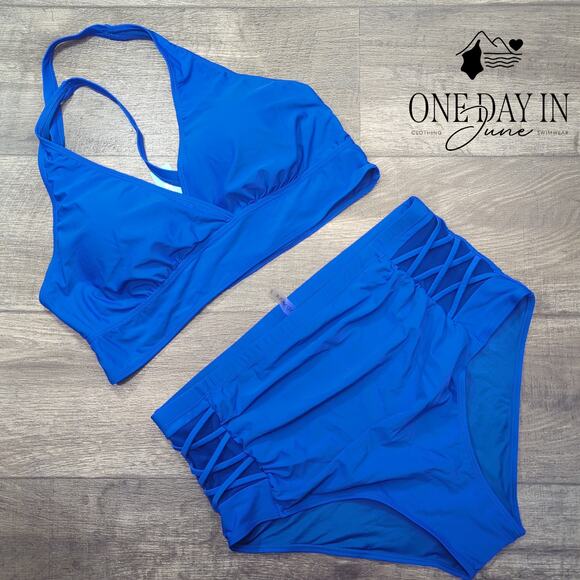 Yonique Plus Size High Waist Bikini Swimsuit Size 18W - Picture 3 of 7